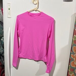 SKIMS Hot Pink Long Sleeve Crew Neck Top
